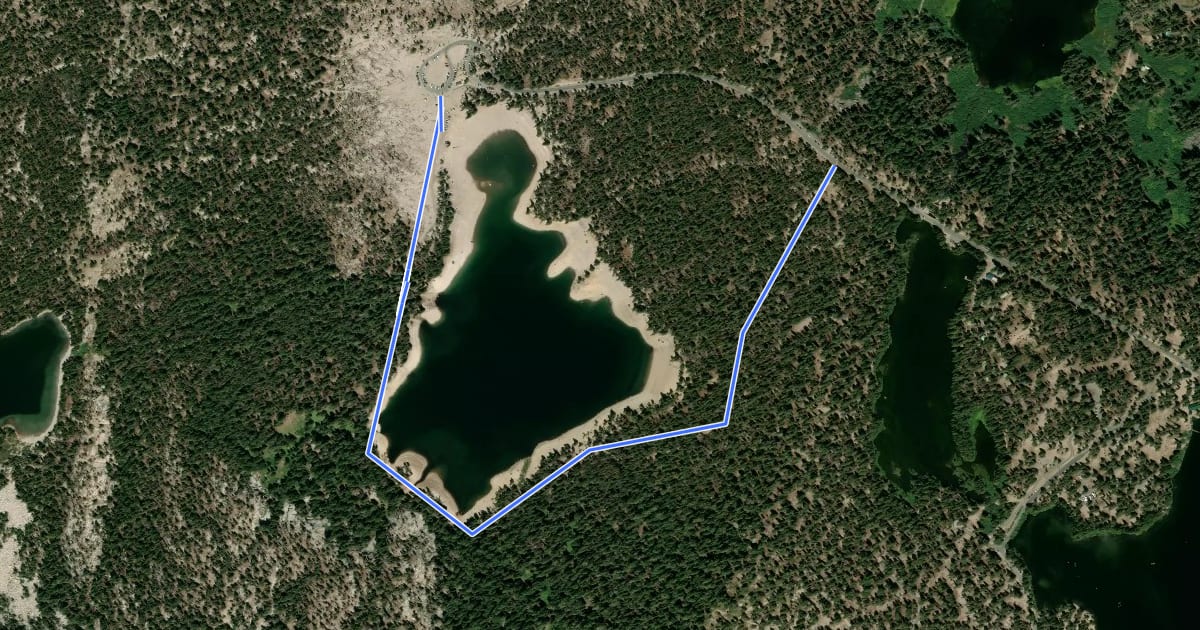 Маршрут Horseshoe Lake Trail на спутниковом снимке