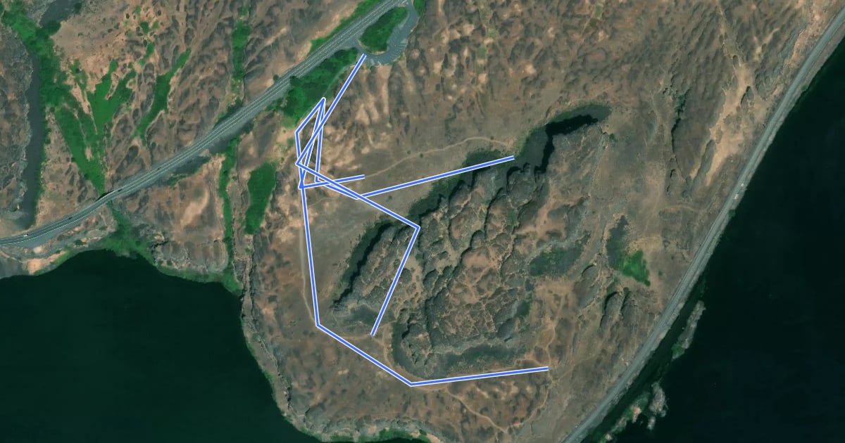 Маршрут Horsethief Butte Trail на спутниковом снимке