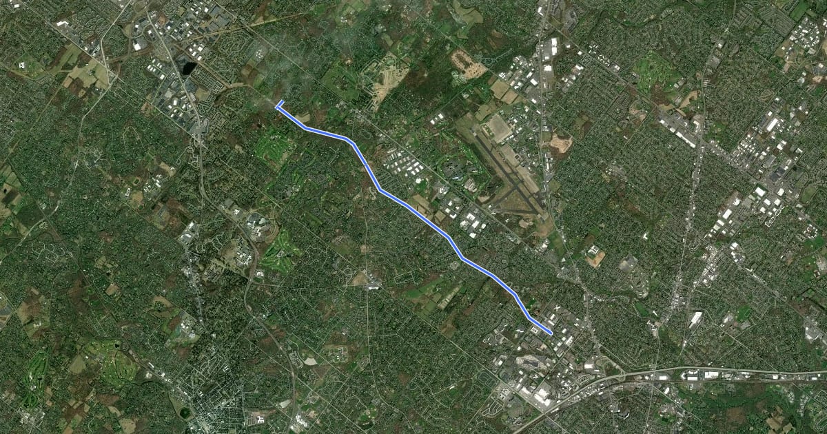 Маршрут Horsham Power Line Trail на спутниковом снимке