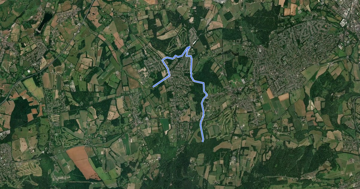 Маршрут Horsley Jubilee Trail на спутниковом снимке