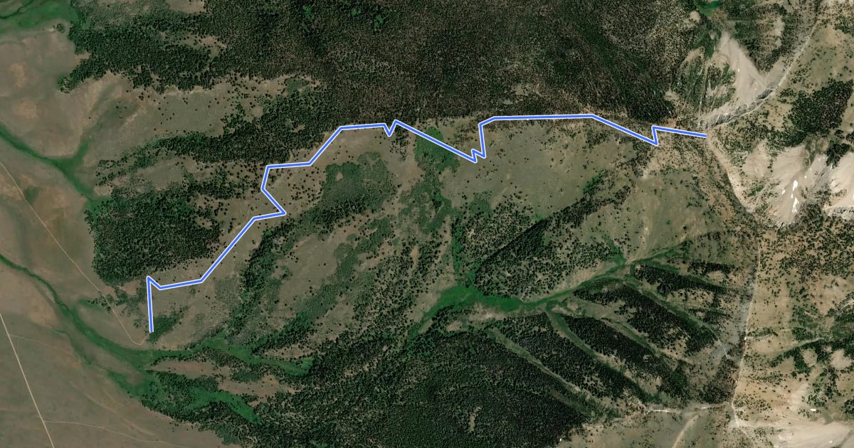 Маршрут Horton Peak Trail на спутниковом снимке