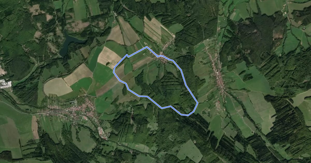 Маршрут [Č] Hostětín (okruh) на спутниковом снимке