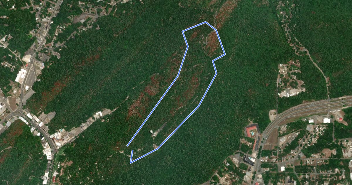 Маршрут Hot Springs Mountain Trail на спутниковом снимке
