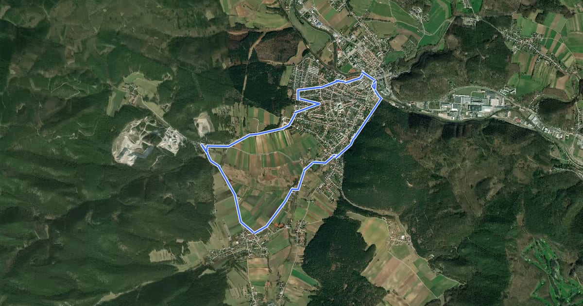 Маршрут Hotel Kaiservilla Runde (Berndorf) на спутниковом снимке