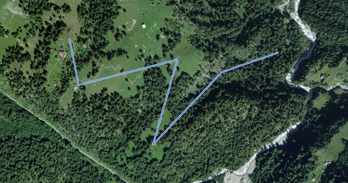 Маршрут Hotel Tschingelhorn - Bergwerk на спутниковом снимке