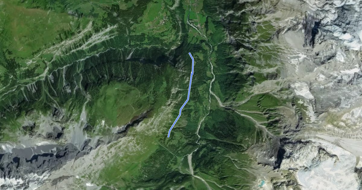 Маршрут Hotel Tschingelhorn - fixme на спутниковом снимке