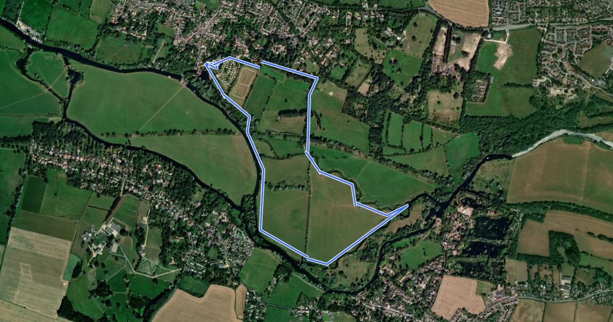 Маршрут Houghton Mill and Houghton Meadows Walk, Houghton Mill на спутниковом снимке