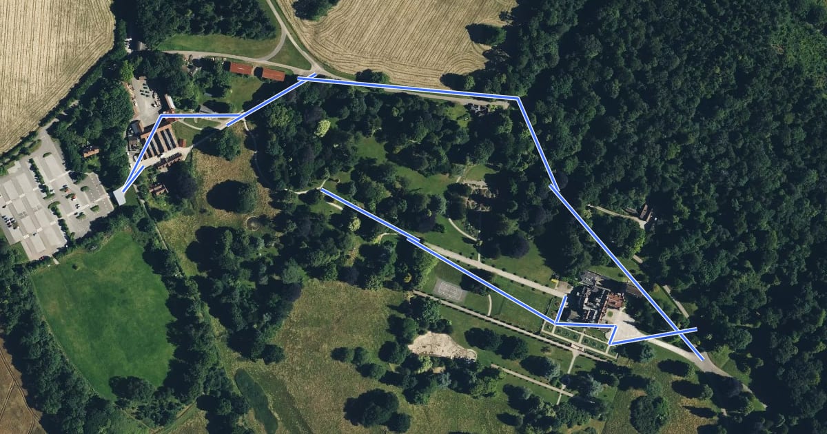 Маршрут House Route, Tyntesfield на спутниковом снимке