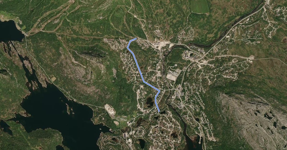 Маршрут Hovden Fjellpark на спутниковом снимке