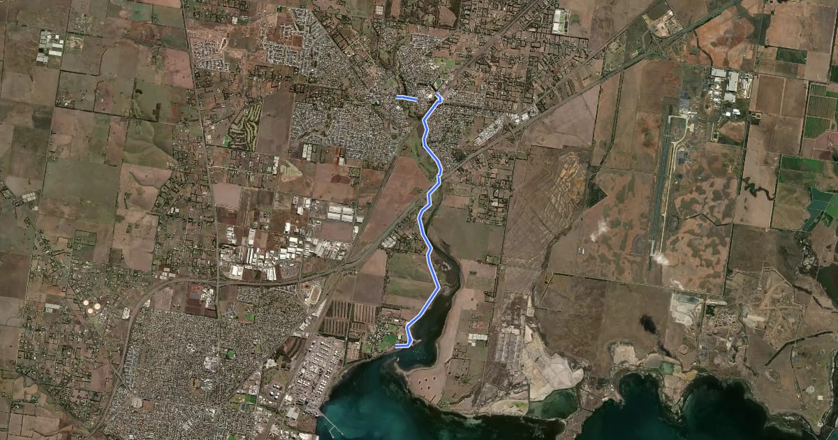 Маршрут Hovell Creek Trail на спутниковом снимке