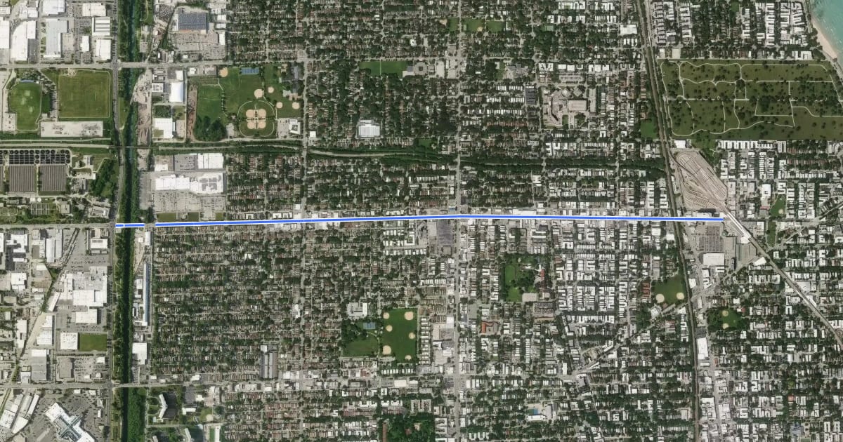 Маршрут Howard Street на спутниковом снимке