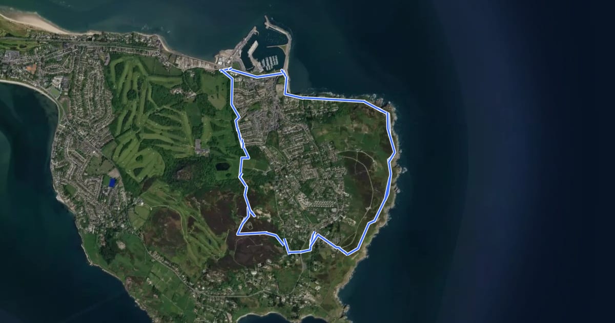 Маршрут Howth Black Linn Loop на спутниковом снимке
