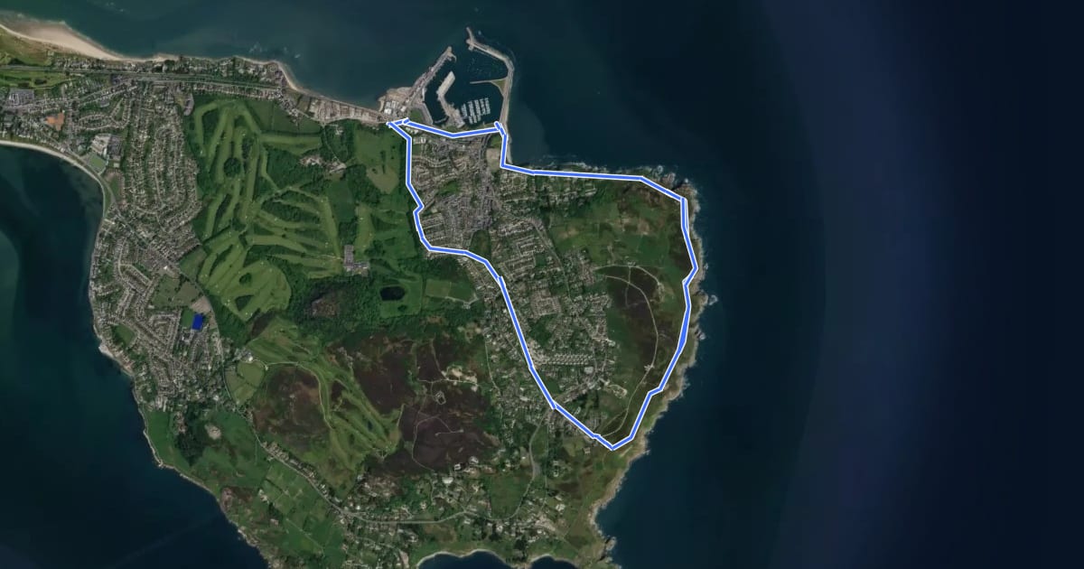 Маршрут Howth Tramline Loop на спутниковом снимке