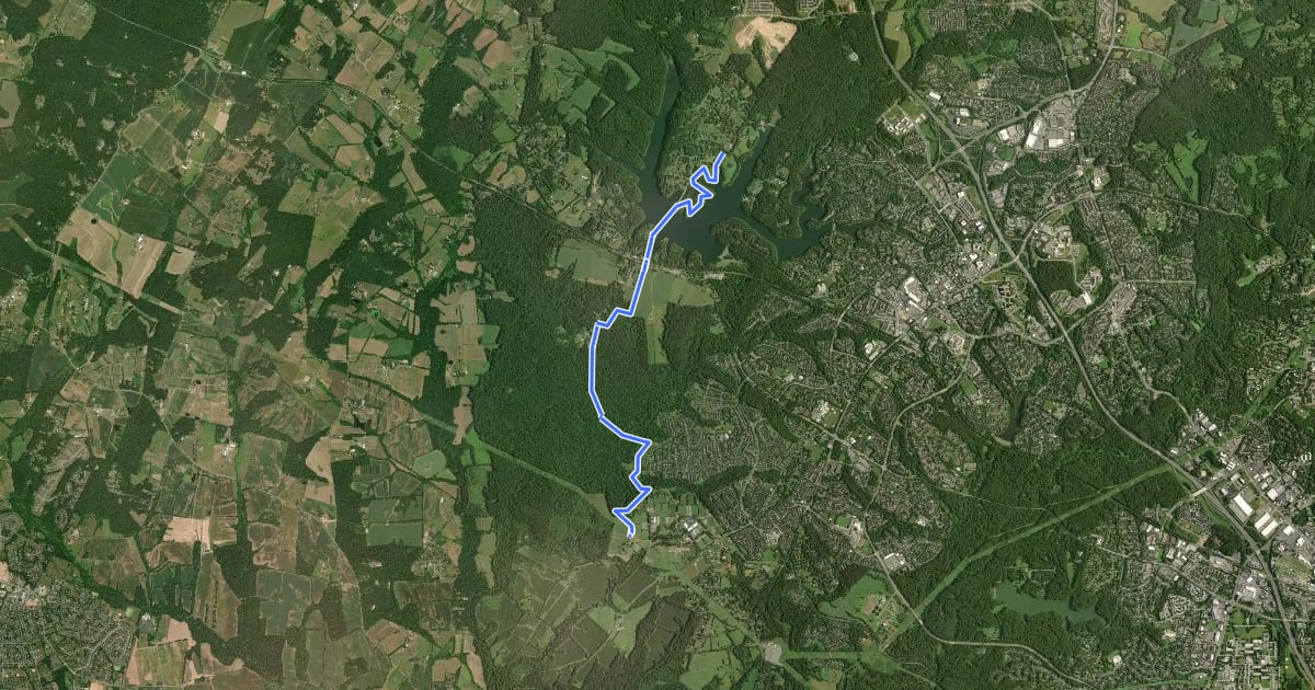 Маршрут Hoyles Mill Trail на спутниковом снимке
