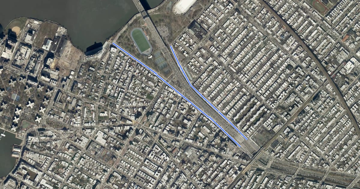 Маршрут Hoyt / Astoria Park на спутниковом снимке