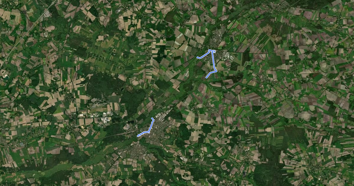 Маршрут Ähren-Route Radweg на спутниковом снимке