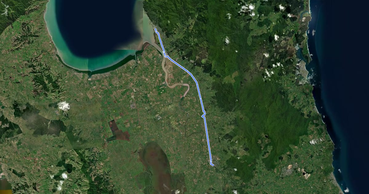 Маршрут HRT-b Thames to Paeroa Trail (Hiking) на спутниковом снимке