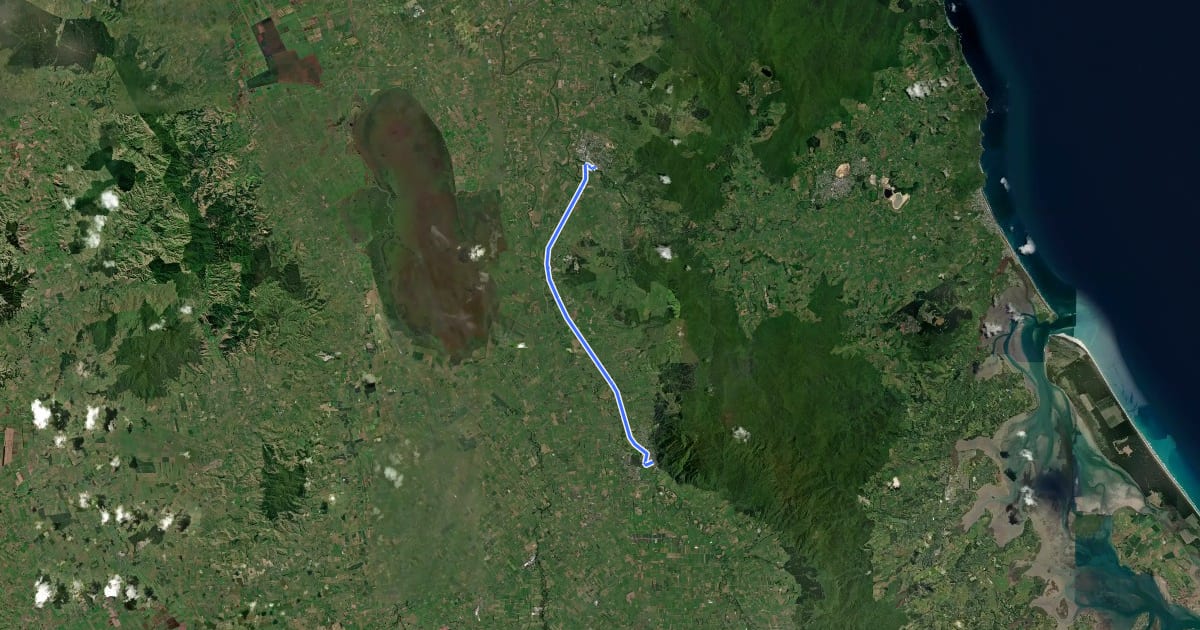 Маршрут HRT-d Paeroa to Te Aroha (Hiking) на спутниковом снимке