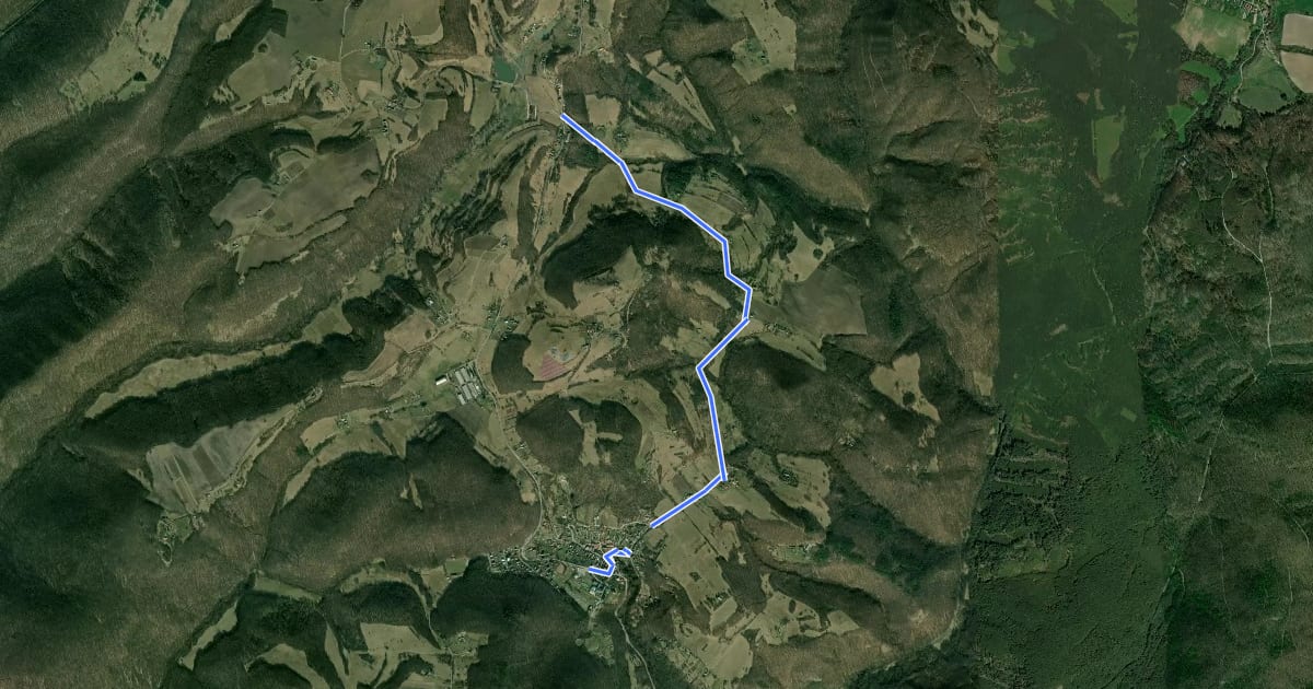 Маршрут Hrušovská trasa č. 5 на спутниковом снимке