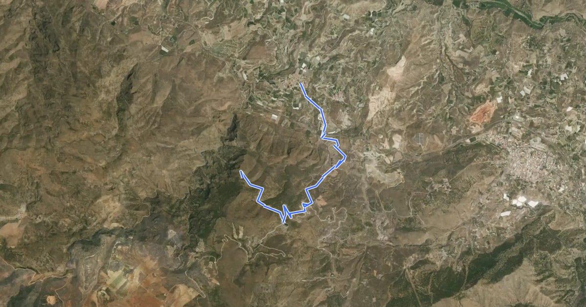 Маршрут Huécija - Ermita de la Santa Cruz на спутниковом снимке
