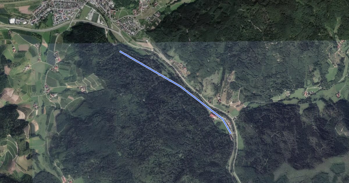 Маршрут Hubacker Bahnhof - Waldstraße E-Werk на спутниковом снимке