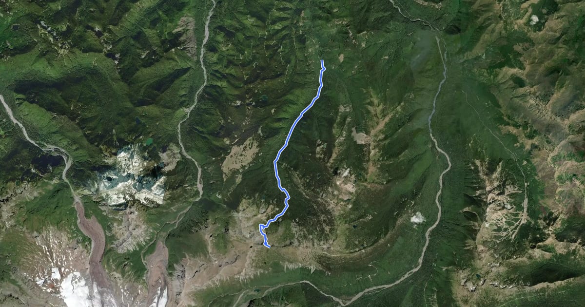 Маршрут Huckleberry Creek Trail на спутниковом снимке