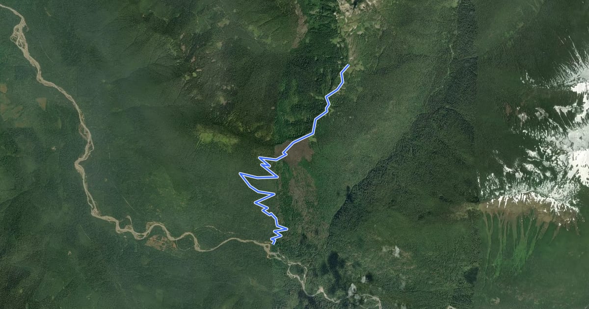 Маршрут Huckleberry Mountain Trail на спутниковом снимке