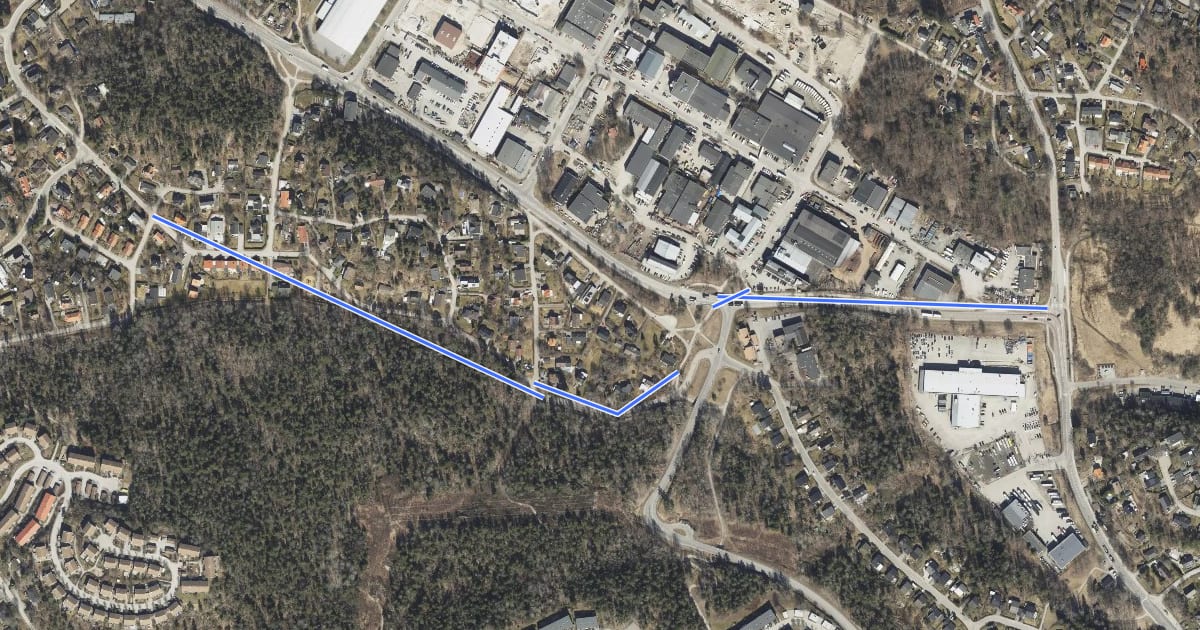 Маршрут Huddinge cykelturnät (14) на спутниковом снимке