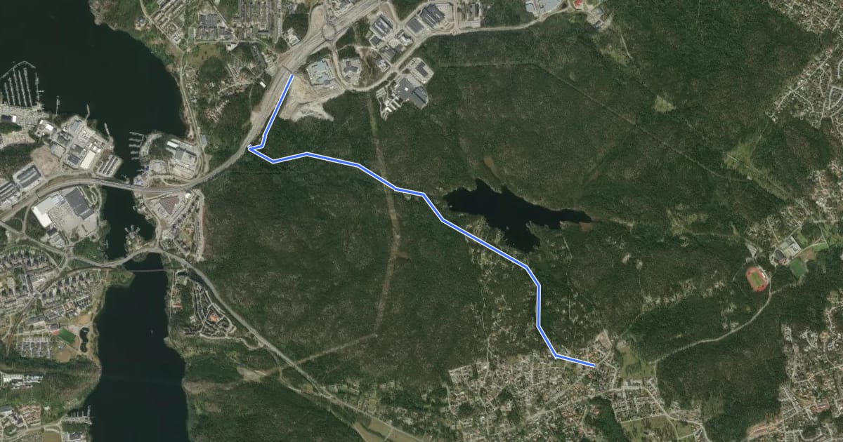Маршрут Huddinge cykelturnät (2) на спутниковом снимке