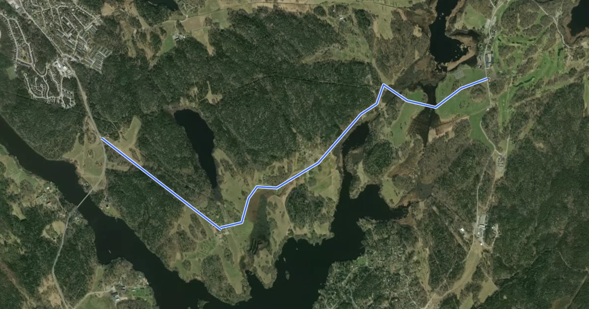 Маршрут Huddinge cykelturnät (21) на спутниковом снимке