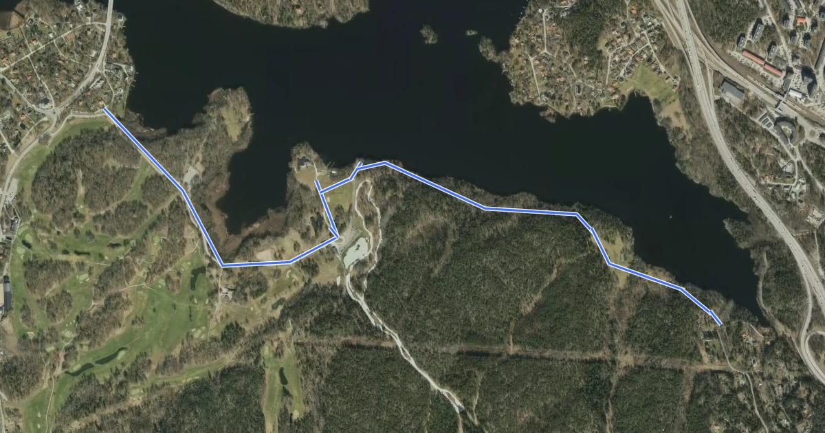Маршрут Huddinge cykelturnät (24) на спутниковом снимке