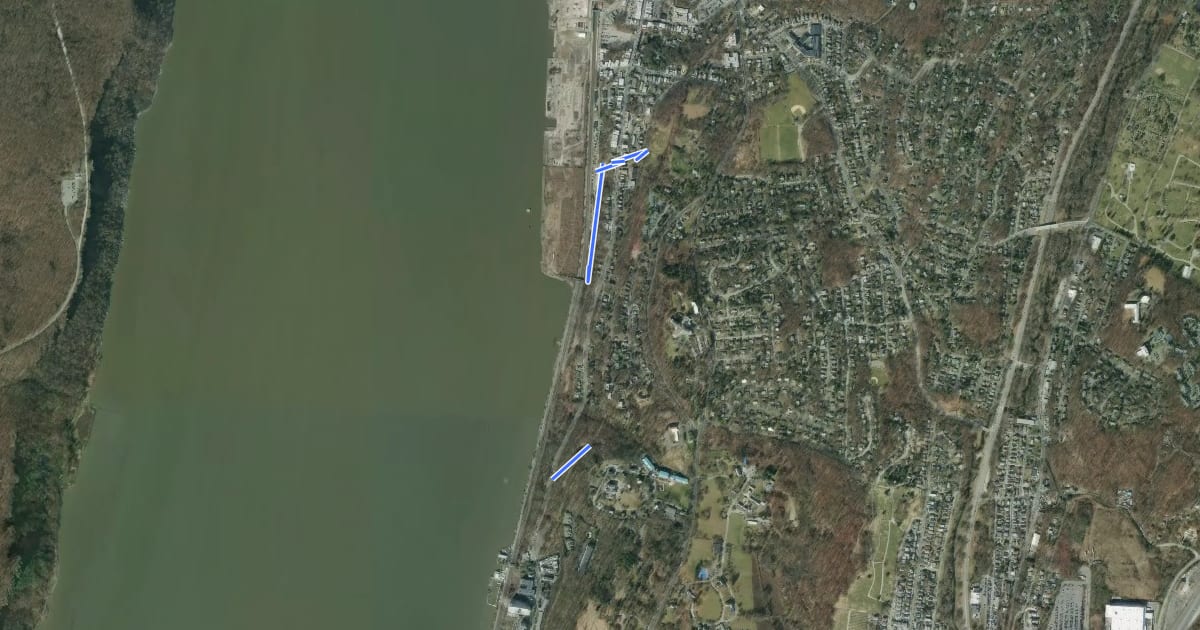 Маршрут Hudson River Greenway Trail на спутниковом снимке