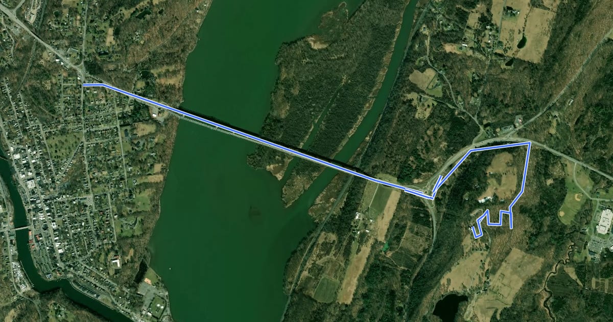 Маршрут Hudson River Skywalk на спутниковом снимке