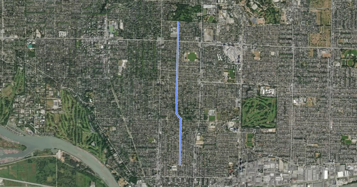 Маршрут Hudson Street Bikeway на спутниковом снимке