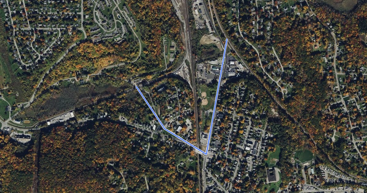 Маршрут Hudson Valley Greenway Trail (Brewster Village) на спутниковом снимке