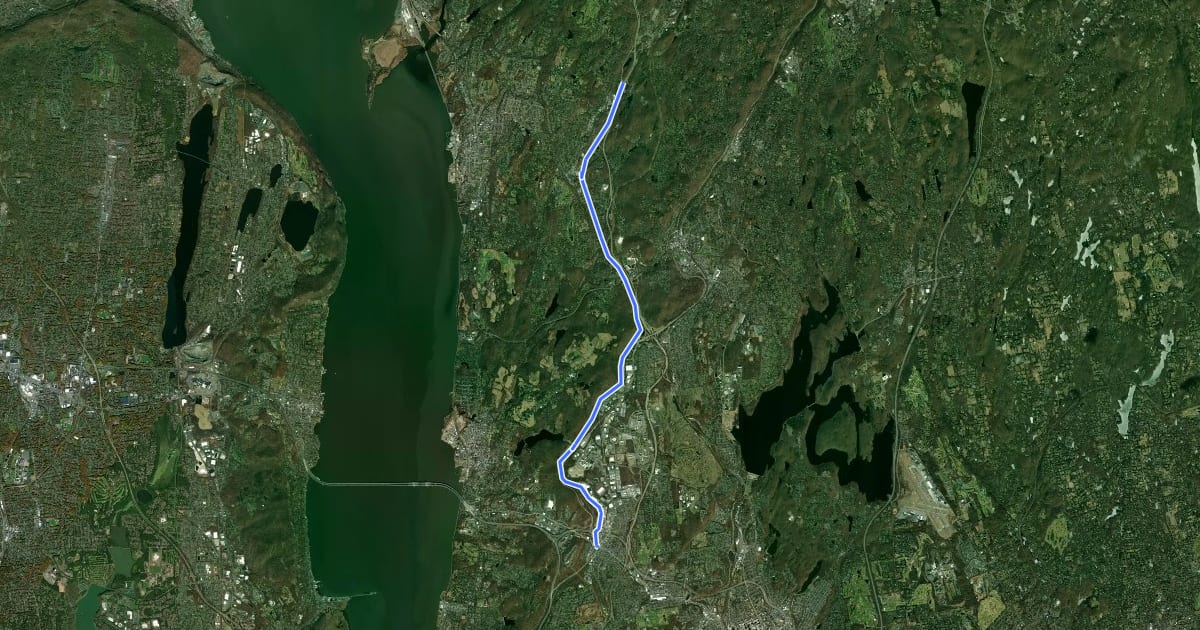 Маршрут Hudson Valley Greenway Trail (Elmsford to New Castle) на спутниковом снимке