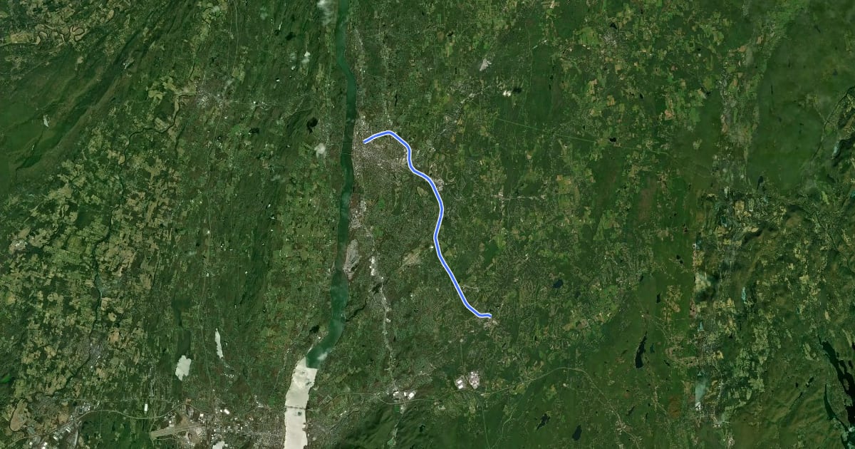 Маршрут Hudson Valley Greenway Trail (Hopewell Junction to Poughkeepsie) на спутниковом снимке