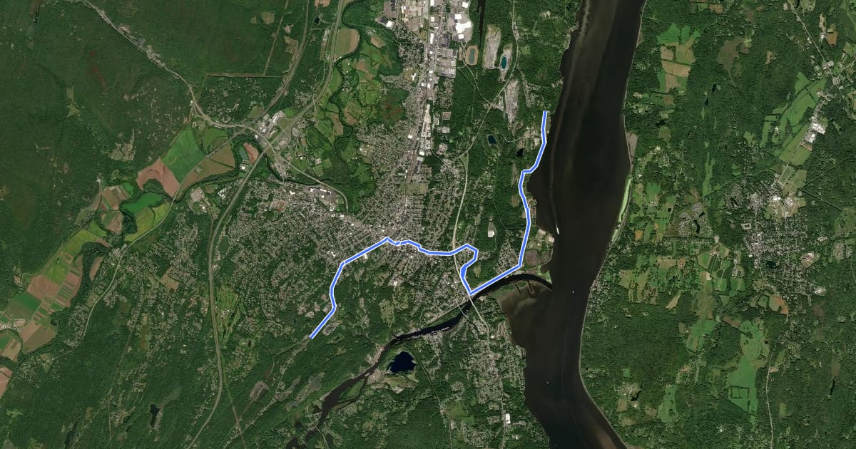 Маршрут Hudson Valley Greenway Trail (Kingston) на спутниковом снимке
