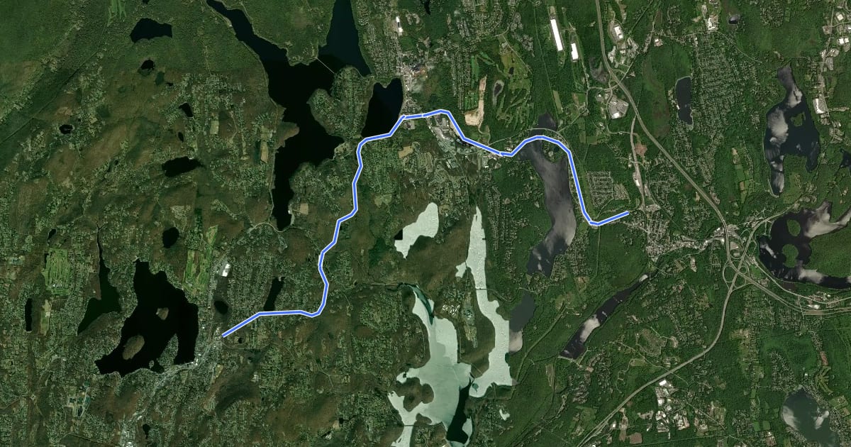 Маршрут Hudson Valley Greenway Trail (Mahopac to Brewster) на спутниковом снимке