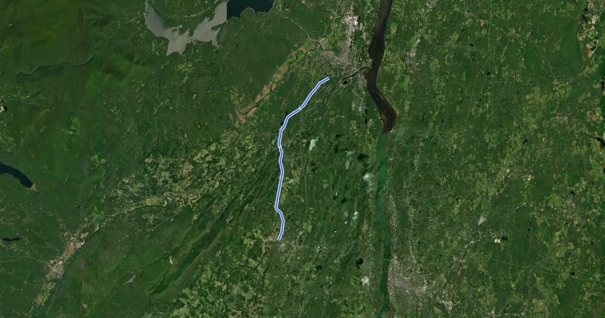 Маршрут Hudson Valley Greenway Trail (New Paltz to South Kingston) на спутниковом снимке
