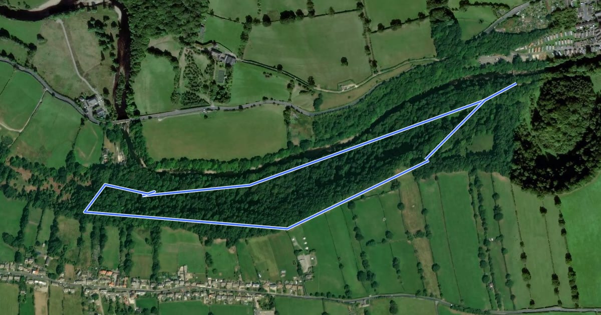 Маршрут Hudswell Woods Trail на спутниковом снимке
