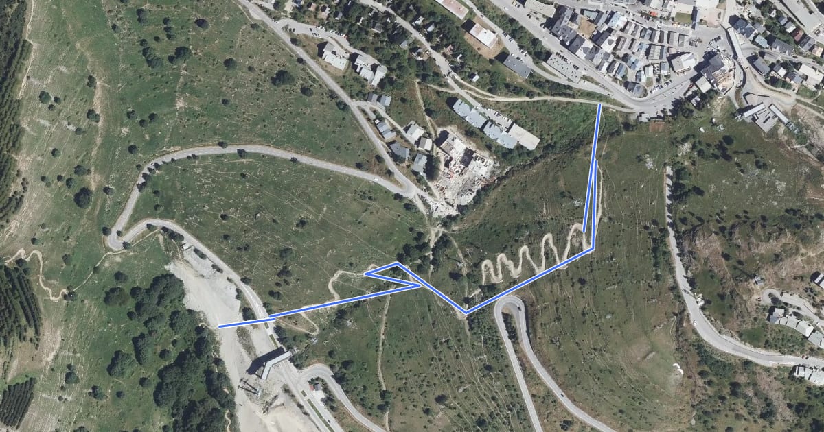 Маршрут Huez Coast на спутниковом снимке