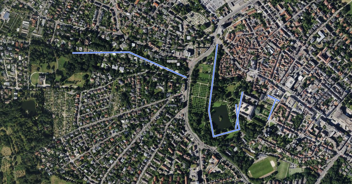 Маршрут Hugenotten- und Waldenserpfad (Abstecher Bad Homburg) на спутниковом снимке