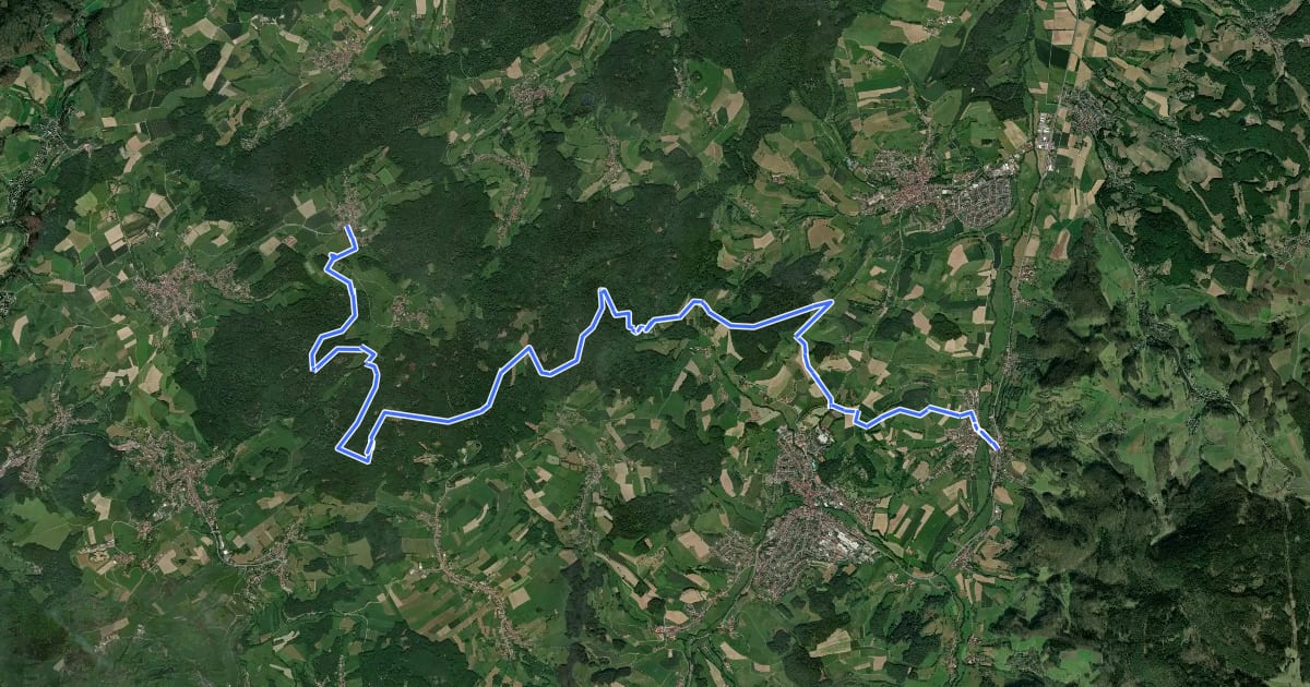 Маршрут Hugenotten- und Waldenserpfad, Etappe Beerfurth - Lützelbach на спутниковом снимке