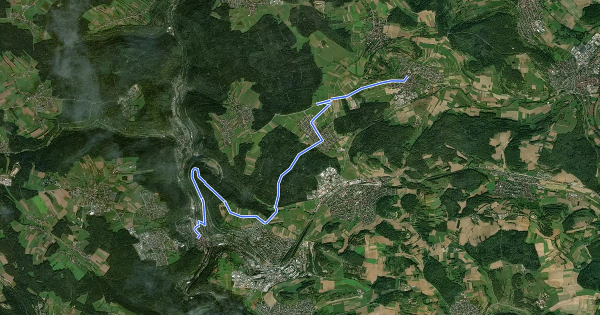 Маршрут Hugenotten- und Waldenserpfad, Etappe Calw - Simmozheim на спутниковом снимке