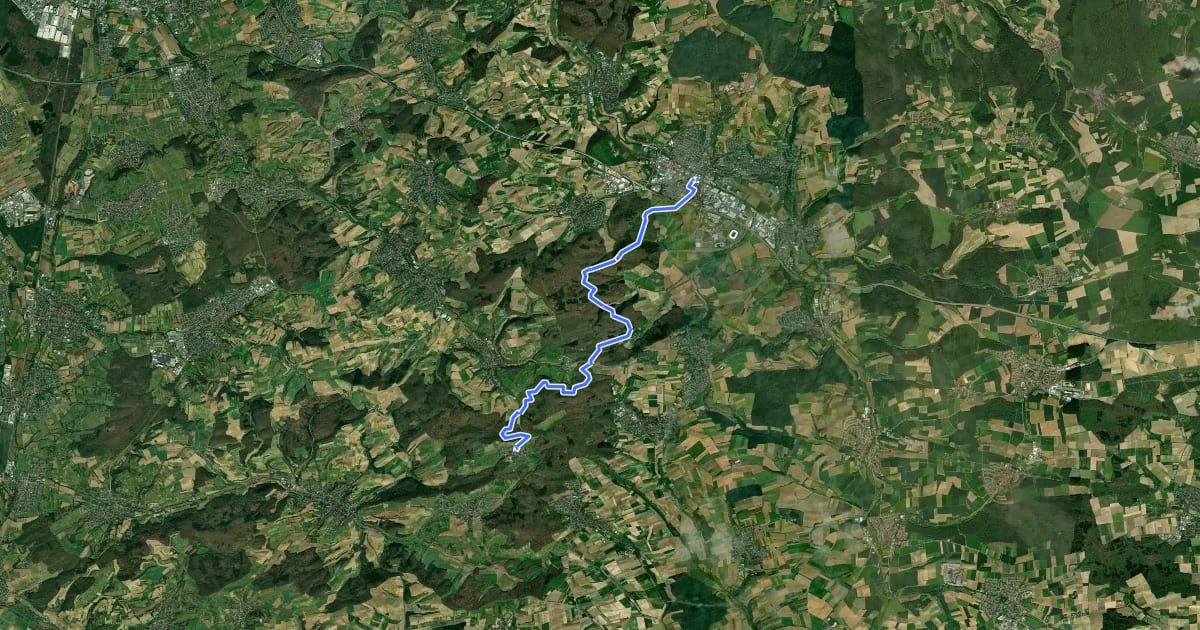 Маршрут Hugenotten- und Waldenserpfad, Etappe Eichelberg - Sinsheim на спутниковом снимке