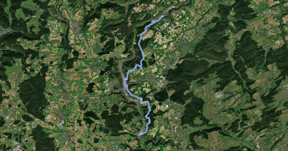 Маршрут Hugenotten- und Waldenserpfad, Etappe Epfendorf - Sulz am Neckar на спутниковом снимке