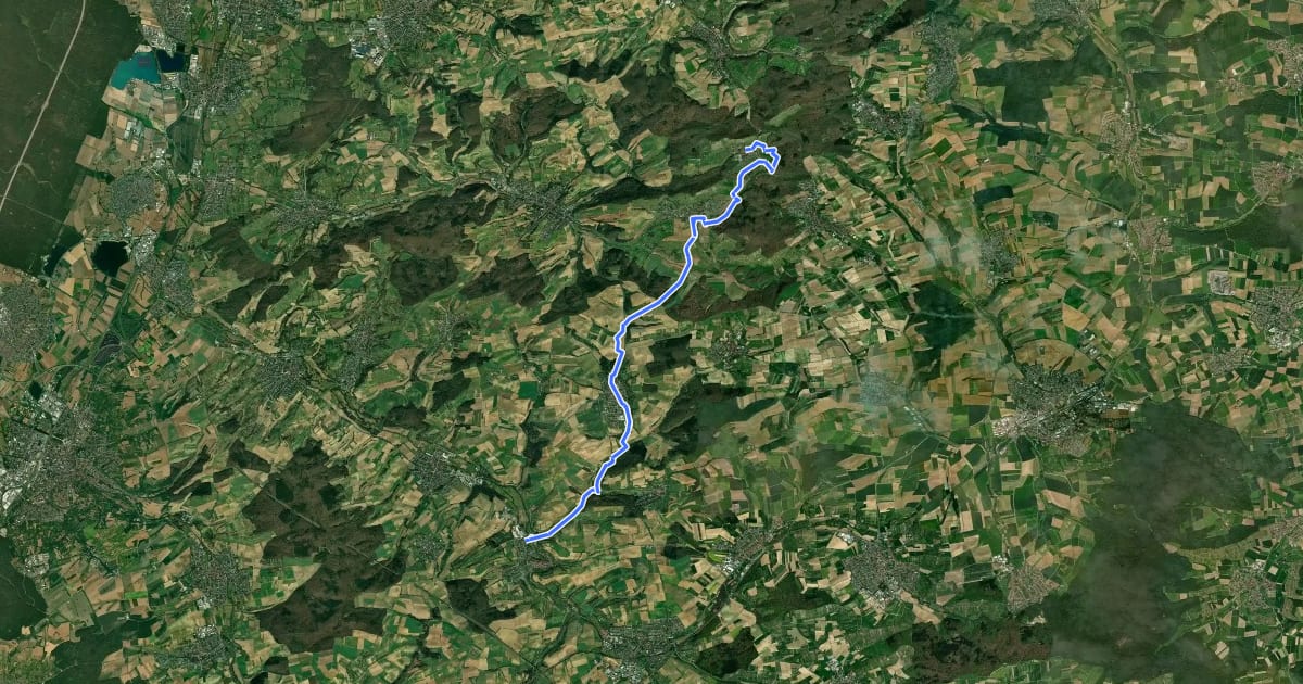Маршрут Hugenotten- und Waldenserpfad, Etappe Gochsheim - Eichelberg на спутниковом снимке