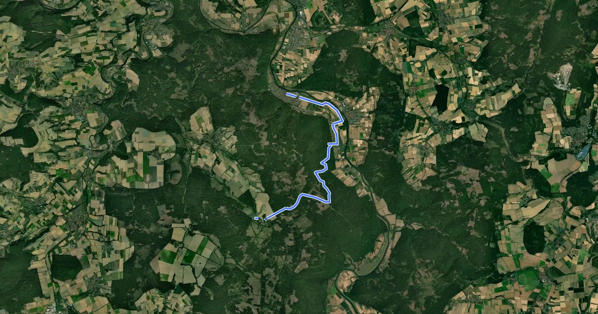 Маршрут Hugenotten- und Waldenserpfad, Etappe Sababurg - Gieselwerder на спутниковом снимке