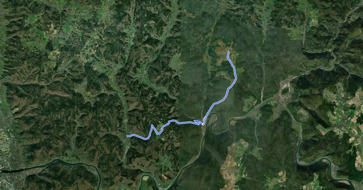 Маршрут Hugenotten- und Waldenserpfad, Etappe Schönau - Rothenberg на спутниковом снимке